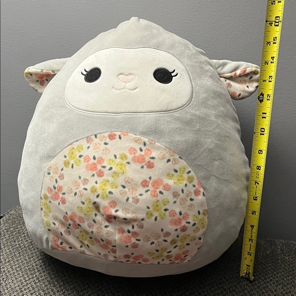 Squishmallows XL Gray Floral Lamb - no tags - Picture 4 of 4